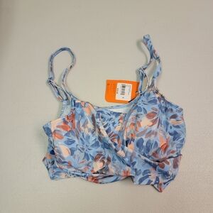 Freely Women's Wild Flower Wrap Front Swim Midkini Size S